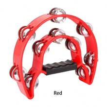 1pc Adult Plastic Tambourine, Double Row Handle Tambourine, Musical Instrument Tambourine, Rhythm Instrument, Handheld Percussion Drum, Party Use, Tambourine Tassels, Adult Musical Instrument, Percussion Instrument Tambourine - Multicolor - View 16