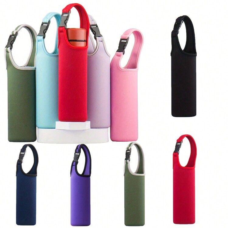 SUGAW 1pc Neoprene Cup Sleeve, Solid Color Thicken One-Piece Cup Cover, Insulated & Heat Resistant, Back To School Supplies - Multicolor - View 6