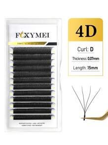 FOXYMEI 12 排 D 卷曲 W 形睫毛 3D/4D/5D W 风格预制卷发扇形 0.07 毫米仿貂皮睫毛延长更柔软自然猫眼纤细睫毛 - D - 查看 20