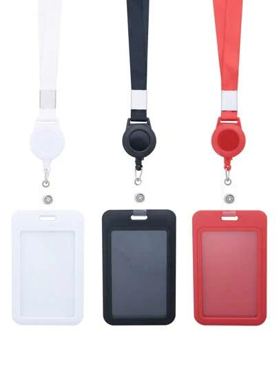 可伸缩教师挂绳，带证件卡套、卷轴和可爱颈带，适合放置信用卡、通行证、手机等，是女性、教师、学生和员工的理想之选。也可作为汽车饰品、包包挂饰，或哥特风、Y2K风格的圣诞礼物。