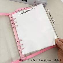 A5 Binder Double-Buckle Cover, 10pcs Refill Sleeves Bags, DIY Loose Leaf Photo Collect Book, Kpop Organizer Holder,Back To School,School Supplies