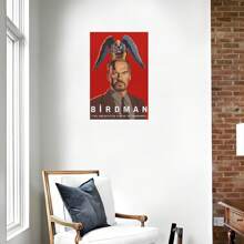 1 Pc BirdMan Movie Poster Wooden Framed Canvas Painting Thickness 2.25cm/0.9inch High Quality Wall Art Prints Poster Direct Hanging Wall Picture Decor For Home Gifts, Gift,Living Room, Bathroom, Bedroom, Kitchen