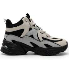 Skechers Women's STAMINA Thermal Lined Retro Chunky Sneakers, Black & White, Style 168021-NTBK - Natural/Black - View 2