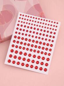 Party Joy 1pc Red Acrylic Rhinestone Sticker, Casual Decoration - Red - View 5