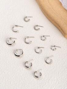 1 set Nouveaux boucles d'oreilles simples et minimalistes en forme de C, design de boucles d'oreilles pour femmes
