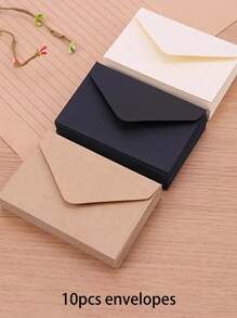 10 pezzi/20 pezzi/40 pezzi/50 pezzi Buste di carta kraft mini, stile minimalista estetica vintage per lettere d'amore, inviti di matrimonio, posta per ufficio, colori assortiti torna a scuola