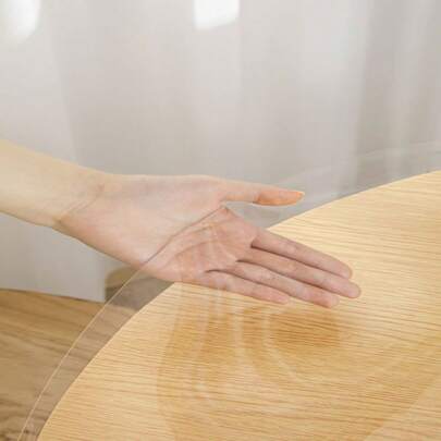 Mantel redondo de PVC de 0,25 mm de grosor, mantel redondo transparente, protector de superficie de mesa, mantel impermeable y resistente a los arañazos y al calor, película protectora para la superficie de la mesa, adecuado para el hogar, hotel, mesa de comedor, mesa de café, mantel para el hogar