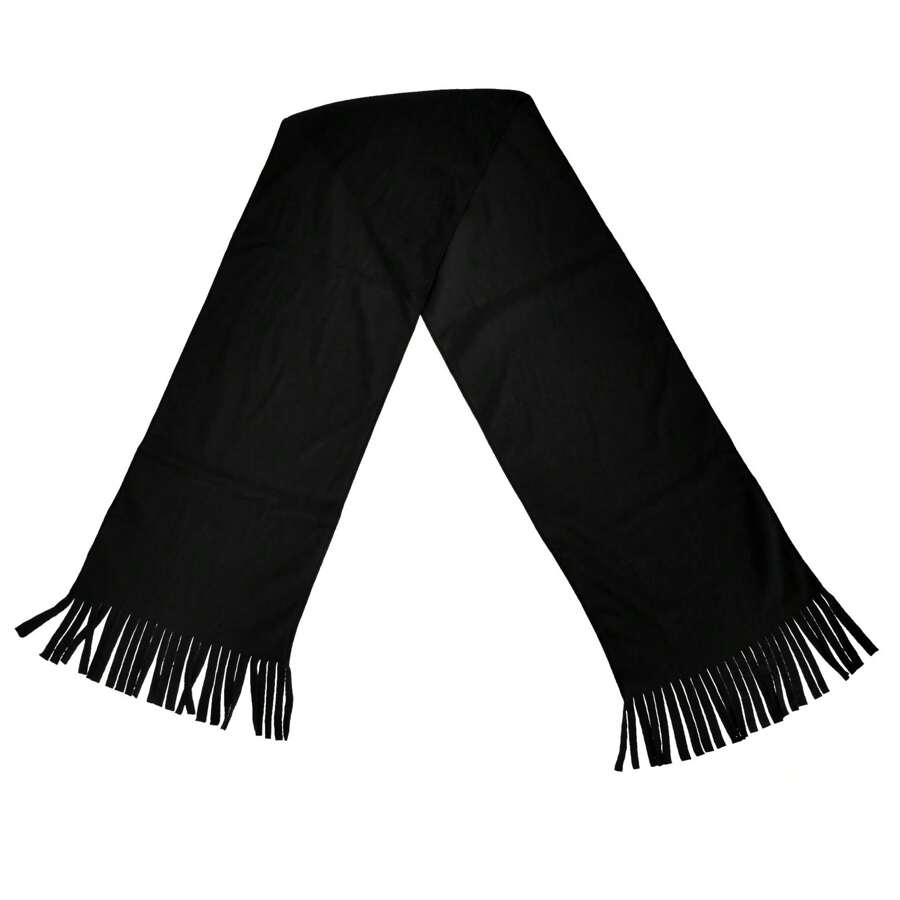 Result Adults Unisex Active Fleece Winter Tassel Scarf (Black) - 100% Polyester - Black - View 1