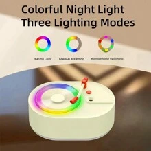 Vintage Record Aromatherapy Humidifier, Silent Steam Humidifier, Ambient Light Essential Oil Diffuser, Home Aroma Diffuser, Multiple Led Lights For Living Room, Bedroom. - Yellow - View 3