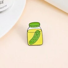 1pc Funny Cartoon Pickles Adorn Cute Book Bags With Badges- Alloy Humor Pin - One-Of-A-Kind Fashion Accessory For Unforgettable Style Pin For Clothes Bag Charm School Office Accessories Shirts Jacket Jewelry Halloween Autumn-Winter Accessories, Suitable For Teens, Youth, Men, Casual, Outdoor, Athletic, Vacation, Graduation Gifts, Birthday, Daily Wear Clothes Pin Teacher Gifts Halloween Accessories Teachers Day Costume Accessories Bag Charms Christmas Men Gifts Bag Pins - Multicolor - View 3