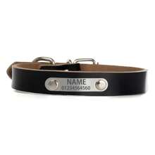 Customized Leather Dog Collar With Soft Pad ID Tag - Personalized Engraved Name Plate And Phone ID Tag, Durable Multi-Color Pet Collars, Suitable For Small To Large Dogs - Great Gift For Pets