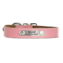 Customized Leather Dog Collar With Soft Pad ID Tag - Personalized Engraved Name Plate And Phone ID Tag, Durable Multi-Color Pet Collars, Suitable For Small To Large Dogs - Great Gift For Pets