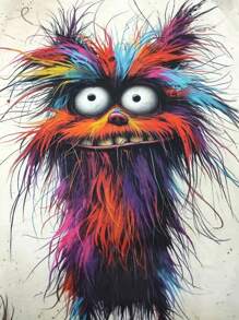 Camiseta de manga corta con cuello redondo para hombre, con estampado digital 3D de perro vibrante. Tela de poliéster suave y ligeramente elástica, corte regular, para uso casual los fines de semana en verano. Lavar a mano o limpiar en seco, forro de poliéster.