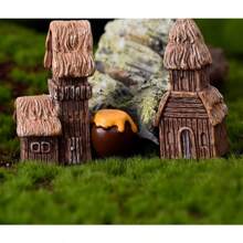 16 Piece Set Of House Decorations, Small House Ornaments, Rustic Wooden Houses, Vintage Wooden Castles, Background Decorations, Creative Home Decor - 棕色 - 查看 6