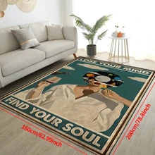 1pc 'Lost Your Mind, Find Your Soul' Non-Slip Resistant Rug, Machine Washable, Carpet For Entryway Living Room Bedroom Nursery Room, Outdoor Patio Garden Yard Decor Rug, Home Decor, Room Decor, Area Rug