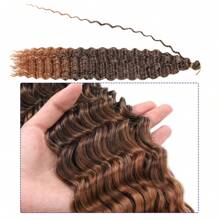 6Packs Ocean Wave Crochet Hair ,30Inch Black Deep Wave Braiding Hair For Women Synthetic Curly Crochet Hair Extensions Wavy Braiding Hair Bohemian Crochet Braids