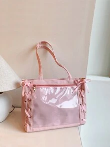 1 件轻便可折叠个性化定制名称/徽标/文字/图片纯色绳结设计帆布包教师/生日礼物化妆包迷你洗漱包男女度假和返校