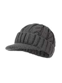 1 件装男士短檐报童帽，冬季中老年人保暖内衬厚针织无檐便帽 - 短簷鴨舌帽 - 查看 6