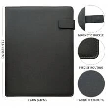 Business Folder With Buckle Design, Multi-Pocket Organiser Notebook With Memo, Includes Mobile Phone Holder, Multiple Pockets, Pen Holder And Card Slots, Suitable For Office Meetings, Teaching And Training And Men's Gifts