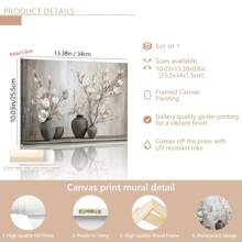 1pc Vibrant Magnolia Canvas Wall Art - Wooden Framed Contemporary Floral Print - Wall Art, Perfect Accent For Bedrooms, Living Rooms, Kitchens And More - Seasonal Fall Decorations,Poster Gifts Birthday Graduation