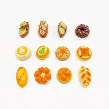 10/30/50pcs Mixed Bread & Hot Dog Resin Charms Set - DIY Craft Accessories, Suitable For Phone Cases, Hair Clips, Photo Frames, Etc. - Creative Food Theme Decoration - Multicolor - View 10