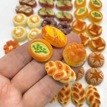 10/30/50pcs Mixed Bread & Hot Dog Resin Charms Set - DIY Craft Accessories, Suitable For Phone Cases, Hair Clips, Photo Frames, Etc. - Creative Food Theme Decoration - Multicolor - View 1