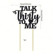 1 件闪光 Talk Thirty To Me 蛋糕装饰 Dirty 30 适合 30 岁生日快乐结婚纪念日 Hello 30 派对装饰用品 - 彩色 - 查看 13
