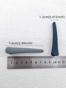 8pcs/Pack 8cm Matte Plastic Alligator Hair Clips For Women, Suitable For Daily Use - Multicolor - View 5