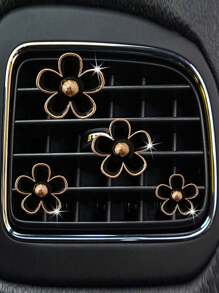 4pcs Alloy Daisy Car Air Outlet Fragrance Decoration Clip Car Interior Car Decoration Supplies Set