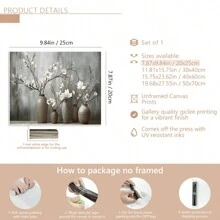 1pc Vibrant Magnolia Canvas Wall Art - Wooden Framed Contemporary Floral Print - Wall Art, Perfect Accent For Bedrooms, Living Rooms, Kitchens And More - Seasonal Fall Decorations,Poster Gifts Birthday Graduation