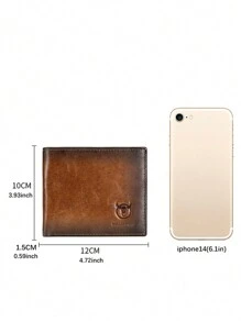 Men's RFID Blocking Genuine Leather Short Wallet - Large Capacity Card Holder With Multiple Card Slots - Casual Business Wallet Perfect Gift For Men Wallet Purse Wallet Long Wallet - Brown - View 2