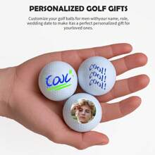 Crawell Double-Sided Personalized Golf Balls With Your Name, Logo, Or Text For Unique Gifts & Memorable Events Perfect For Golf Lovers, Tournaments, And Special Occasions - Multicolor - View 3