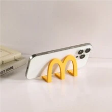 1 Desktop Mobile Phone Stand, Creative Letter "M" Office Desktop Display, Slouchy Mobile Phone Stand, Compatible With All Mobile Phones, PP Material (Yellow) -1 Piece - Multicolor - View 3