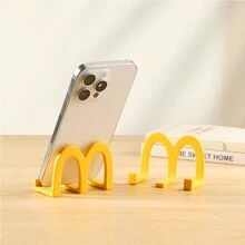 1 Desktop Mobile Phone Stand, Creative Letter "M" Office Desktop Display, Slouchy Mobile Phone Stand, Compatible With All Mobile Phones, PP Material (Yellow) -1 Piece - Multicolor - View 2