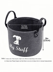 1PC Pet Storage & Organization,Felt Pet Toy Storage Basket, Pet Supplies Felt Storage Bin, Keep Your Home Neat & Tidy