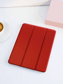 1pc Christmas Red Solid Pattern Tablet Protective Case, Compatible With IPad 10.2", IPad Pro 11" 2021/2020/10th Gen, IPad Mini 4/5/6, Galaxy Tab A8 10.5" 2022, Matepad 10.4", Tablet Holder Pen Slot Anti-Drop Cover