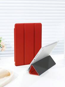 1pc Christmas Red Solid Pattern Tablet Protective Case, Compatible With IPad 10.2", IPad Pro 11" 2021/2020/10th Gen, IPad Mini 4/5/6, Galaxy Tab A8 10.5" 2022, Matepad 10.4", Tablet Holder Pen Slot Anti-Drop Cover