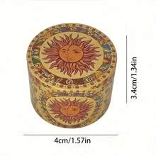 1.6/2 英寸金属向日葵香草研磨器、波西米亚月亮 4 层手动粉碎机、研磨砂浆粉末制作工具、男士情人节礼物配件、女士情人节心形 - 樣式-1 - 查看 13