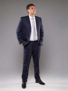 Fressato - Experience Perfection: Top-Of-The-Line Suit - Navy Navy Oxford Tailored Suit - Slim Fit Italian Cut - Invest In Yourself With An Exclusive Discount! Take Advantage Of Our Special Offer And Invest In A Suit That Will Be With You For Many Years! Buy Now And Experience The Difference Of A Real Tailored Suit! - Màu xanh lam - Xem 8