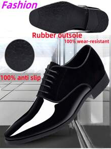 Men's Fashion Versatile Casual Shoes, Formal Business Shoes With Rubber Non-Slip Durable Outsole, Suitable For Formal Occasions, Parties, Weddings, Daily And Casual Wear