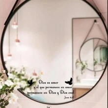 1 件西班牙语圣经经文约翰福音 4:16 墙贴上帝是爱主耶稣基督教墙贴卧室客厅礼物生日毕业房间装饰家居装饰墙壁装饰浴室装饰卧室装饰房间装饰物品客厅装饰房屋装饰家居装饰客厅墙纸贴纸个性贴纸 - 黑色 - 查看 11