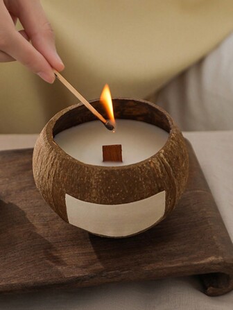 1 件椰子壳香薰蜡烛，优质卧室礼物，创意独特天然家居香氛，生日和乔迁礼物