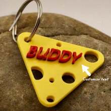 1 pieza Llavero acrílico personalizado, llavero con diseño de triángulo y diseño de queso con nombre personalizado, regalo único para graduación, Navidad, Día de San Valentín - Multicolor - Ver 2