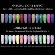 MSRUIOO 8ml Reflective Gel Nail Polish, Pink & Silver, Removable, UV LED Cured Gel, Super Shiny Glitter Series, Semi-Permanent Manicure, Nail Art Gel Polish - Multicolor - View 5