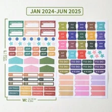 1 peça A5 capa de couro macio caderno em branco sem data com etiqueta adesiva planejador, cronograma semanal, material escolar, volta às aulas