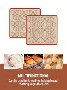 5 Pieces Silicone Baking Mat Set - Reusable Heat-Resistant Macaron Pads For Making Perfect Pastries, Non-Stick Oven Liners, An Essential Kitchen Accessory For Easy Cleaning, Baking Cakes And Cookies - Multicolor - View 4