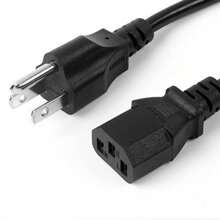 Cable CPU de Corriente Trifásico Para PC Alimentación de Monitor, Computadora, Impresora - Negro - Ver 4