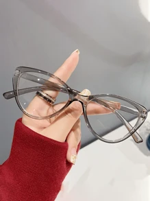 1/2 Pair Women Cat Eye Shaped Fashion Flat Clear Lens Glasses, New Summer Item, Suitable For Fashion Styling, Parties, Office Use, Daily Wear - Multicolor - View 14