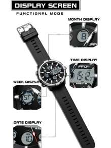 SANDA. SANDA Top Brand Men's Multifunctional Electronic Clock Outdoor Luminous Alarm Clock Military Waterproof LED Digital Quartz Watch - one-size - View 7