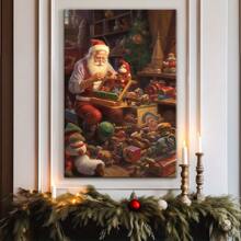 Santa Claus In Toy Workshop, Modern Art Decoration, Very Suitable For Bedroom, Living Room, Corridor, Home Decoration-1 Pc Wooden Framed Canvas Painting Thickness Cm/0.9inch High Quality Wall Art Prints Poster Direct Hanging Wall Picture Decor For Home Gifts, Christmas Gifts, Living Room, Bath Room, Bedroom, Kitchen - 12*16inch(30*40CM) - View 10